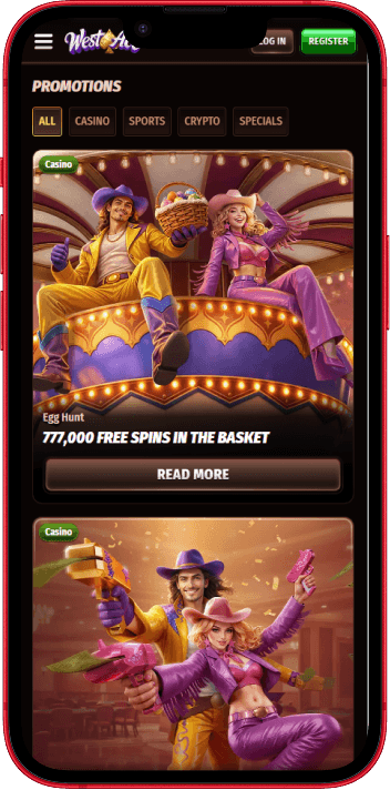 WestAce welcome bonus screen showing the three-deposit package